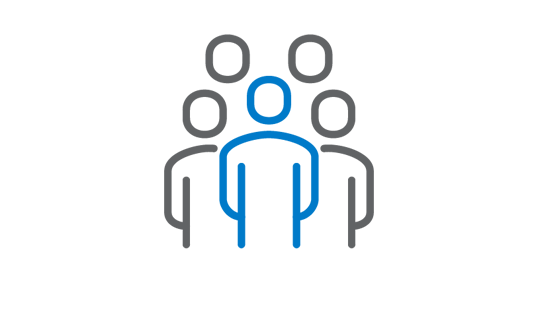 Group of people in a white circle