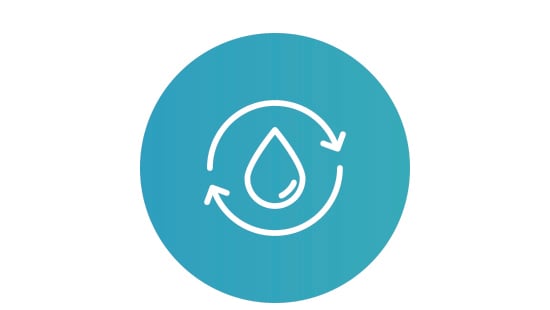 Icon: Arrows around a drop of water
