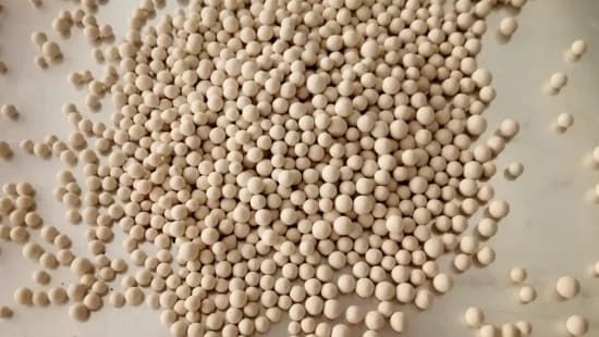 Tan particles in a pile.